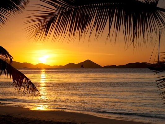 beautiful beach view sunset