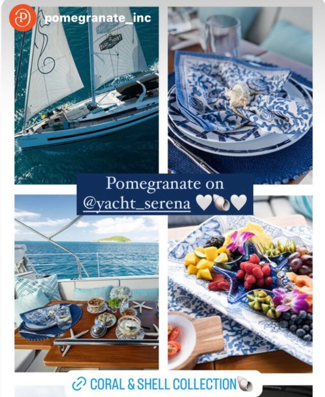 So thrilled to have Yacht Serena featured in @pomegranate_inc email blast and social media today! 

The art of entertaining… for me, that includes beautiful linens, accessories, and table settings. I’ve enjoyed furnishing Yacht Serena with an ecclectic array of decorative items and linens I have collected over the years as well as my new favorites from the Pomegranate Home Collection, designed by the amazing India Hicks, whose style and designs I greatly admire. @indiahicksstyle 

I just love it when our guests remark on our beautiful, constantly changing, table settings…because excellent cuisine tastes even better on a well-set table! 

What’s your favorite part about entertaining? 

Owner/Chef @vivianneswietelsky 
Photography: @mangomediavi 

#style #beautiful #tabledecor #yachtdesign #yachtlife #tabletop #yachtserena #lifestyle #sailing #beneteau #indiahicks #stylish #travel #traveling #yachtcharter #pomegranatelinen #design #luxurytravel #serenayachtcharters
